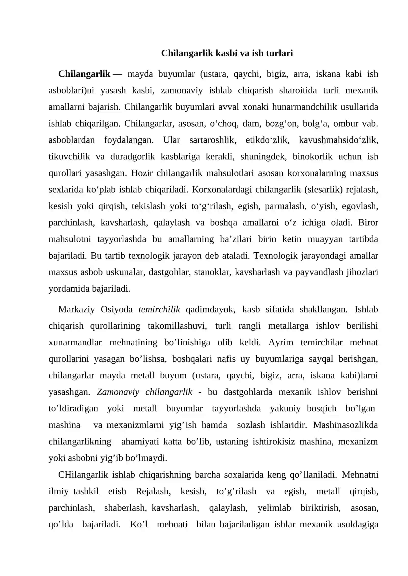 Simlar bilan ishlash. Simlarga ishlov berishda chilangarlik operatsiyalari 3