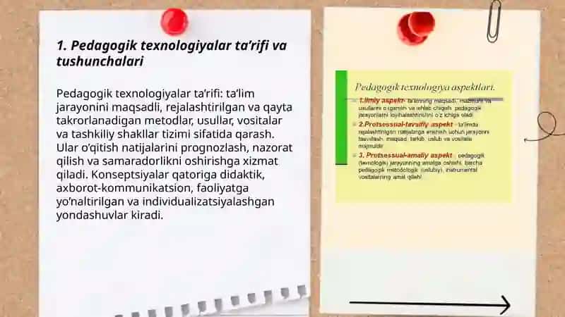 Pedagogik texnologiyalar ta’rifi ko’rinishlari va asosiy yo’nalishlari 3