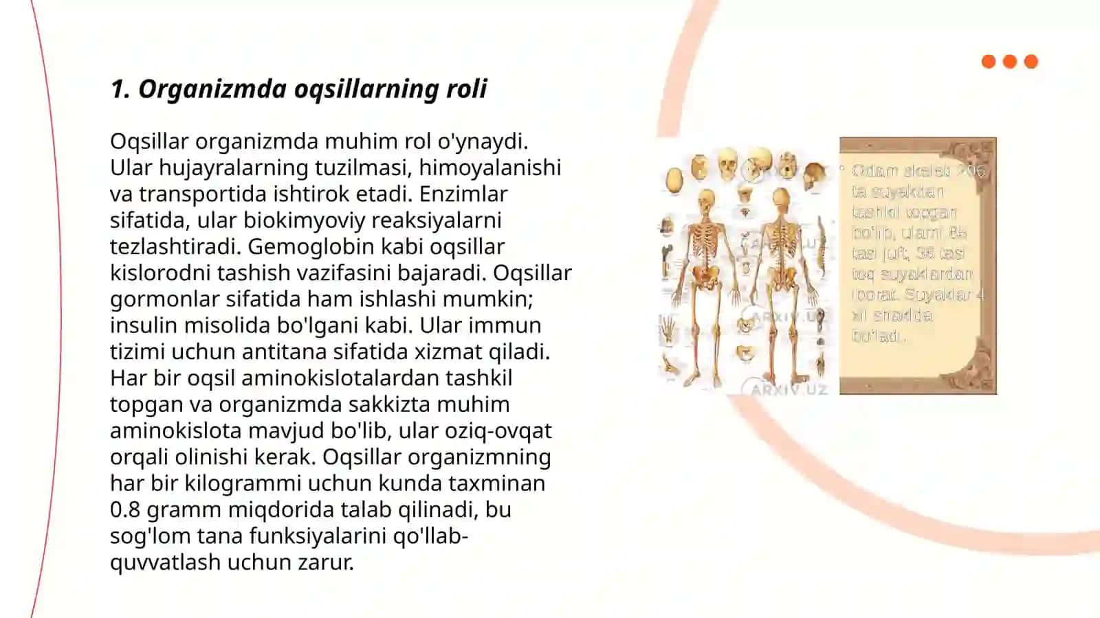 Organizmda oqsillarning, yog'larning va uglevodlarning olmashishi va ularning ahamiyati 3