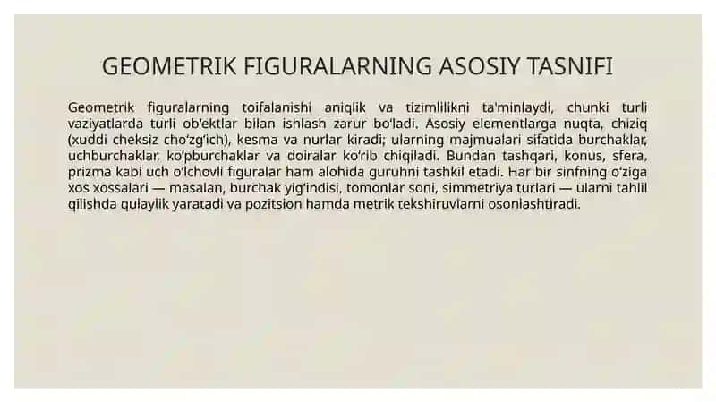 Geometrik figuralarning asosiy tasnifi 3