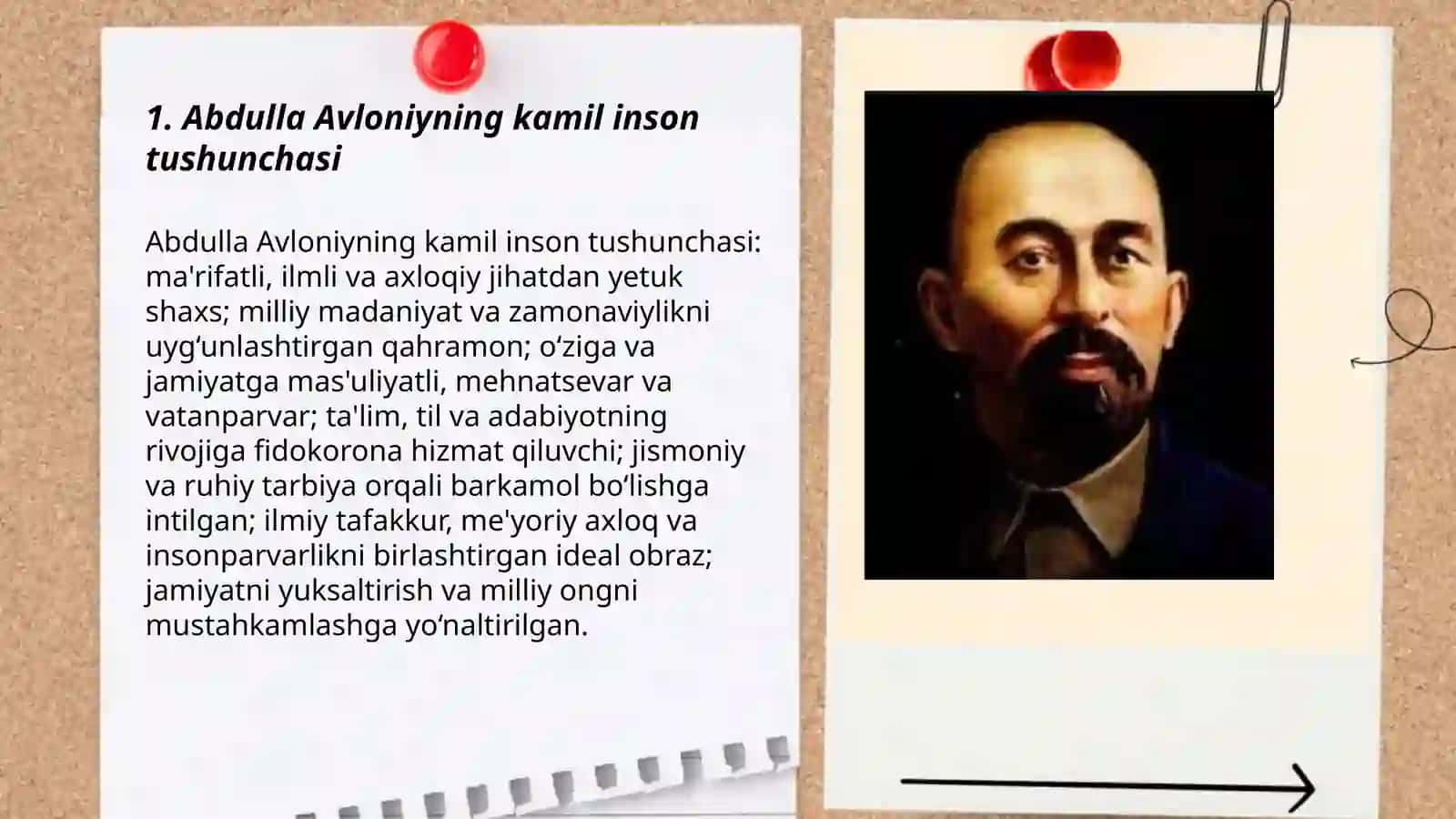 Abdulla Avloniy kamil insan haqqındaǵı kóz qarasalar 3