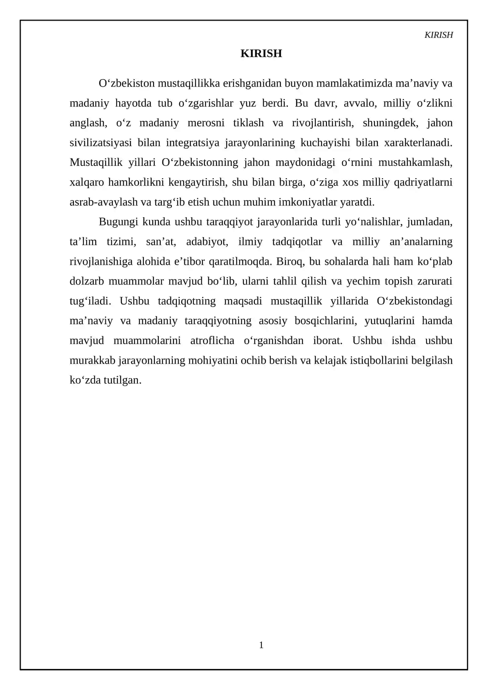 Mustaqillik davrida milliy madaniyatning tiklanishi va rivojlanishi 3