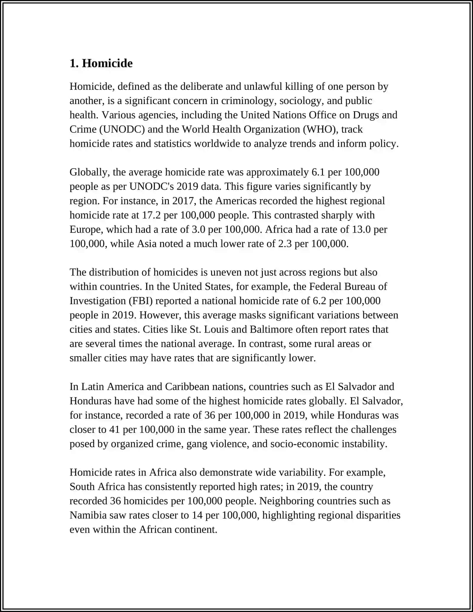 Homicide: Definition and Global Statistics 3