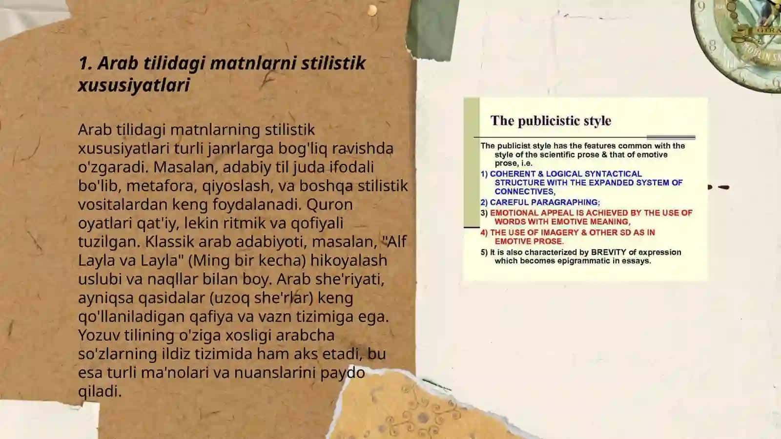 Arab tilidagi matnni stilistik jihatdan tahlil qilish 3