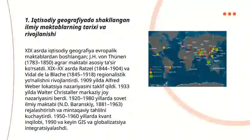 Iqtisodiy geografiyada shakllangan ilmiy maktablar 3