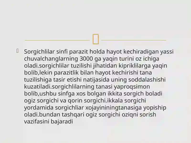 Tibbiy biologiya fanidagi So’rgichlilar-odam parazitlari 3