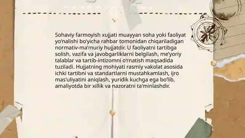 Sohaviy farmoyish xujjatlarining xususiyatlari 3