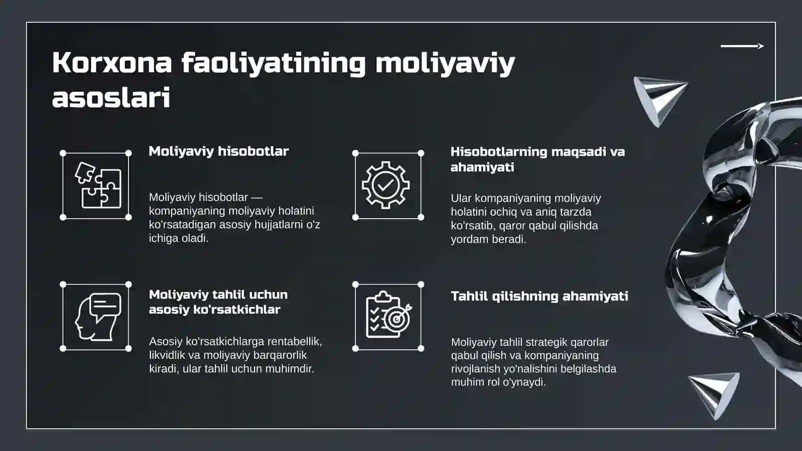 Korxona faoliyatining moliyaviy asoslari va hisobot turlari 3
