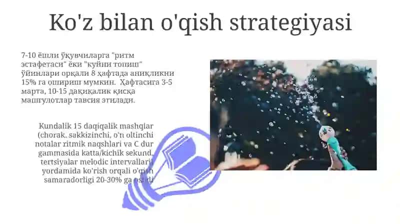 Musiqa mashgʻulotlarida bolalarga musiqa asboblarini chalishnioʻrgatish usullari 3