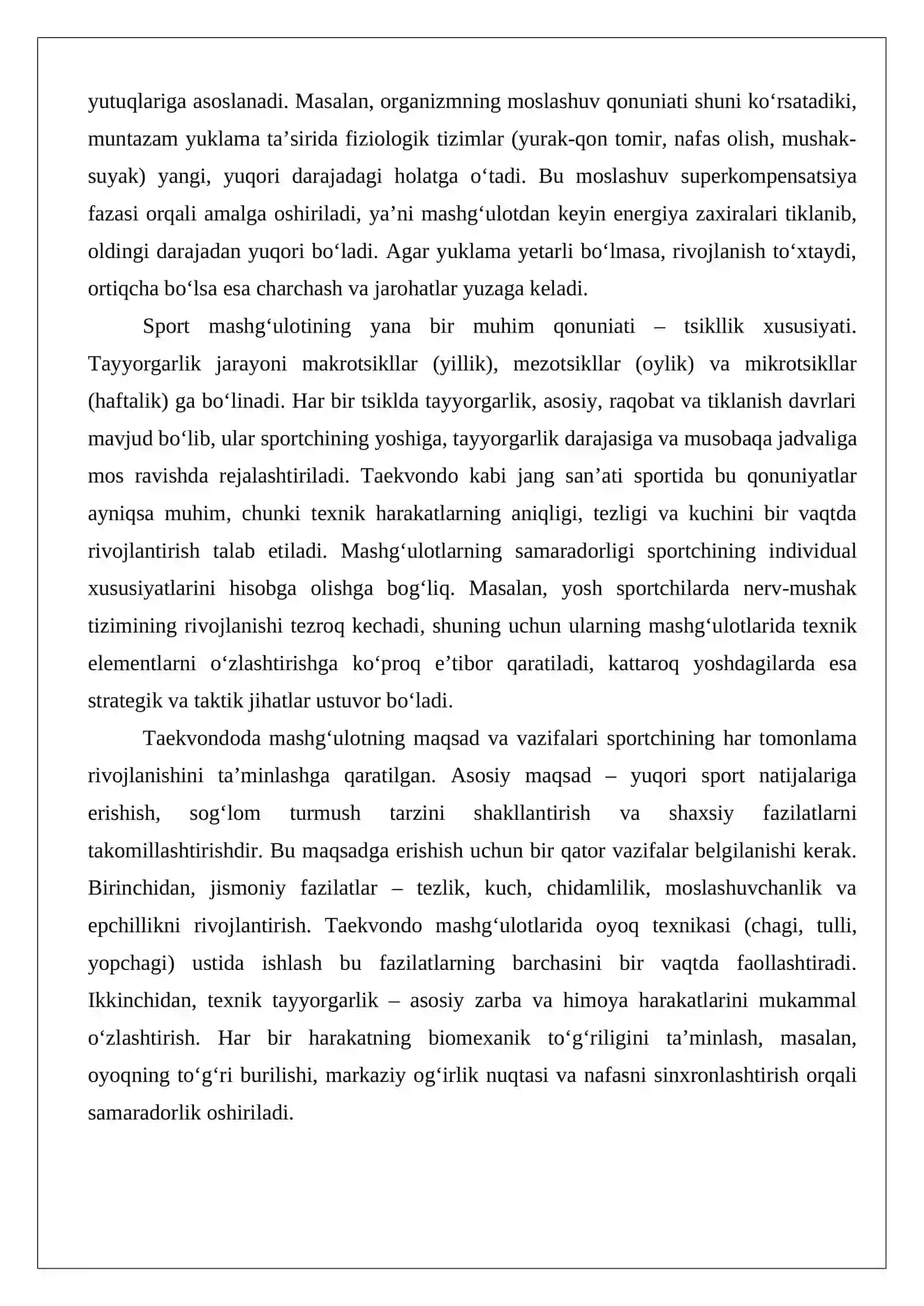 Taekvondoda sportchilarning mashg‘ulotlari 3