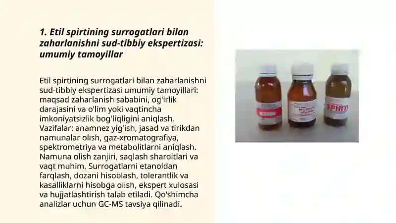 Etil spirtining surrogatlari bilan zaharlanish hollarida sud-tibbiy ekspertiza 3