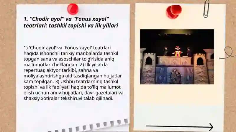 “Chodir ayol” va “Fonus xayol” teatrlari tarixi 3