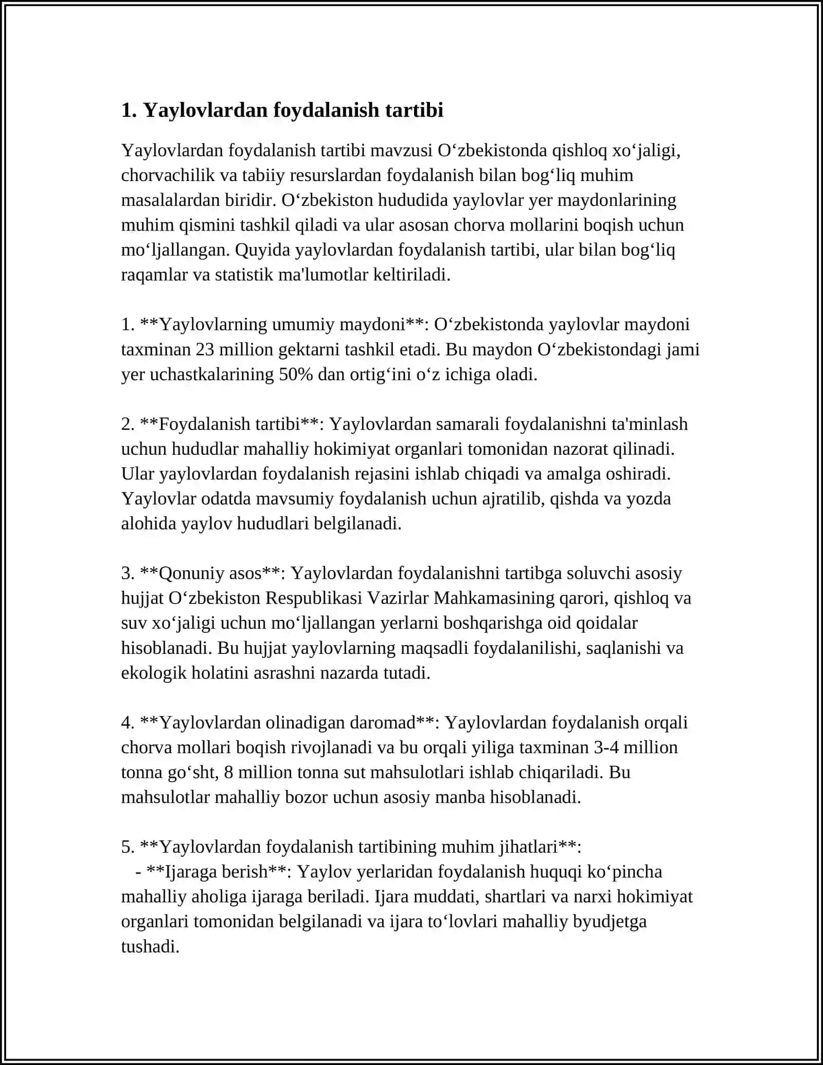 OʻZBEKISTON RESPUBLIKASINING YAYLOVLAR TUĞRISIDAGI QONUN VA QARORLARI 3