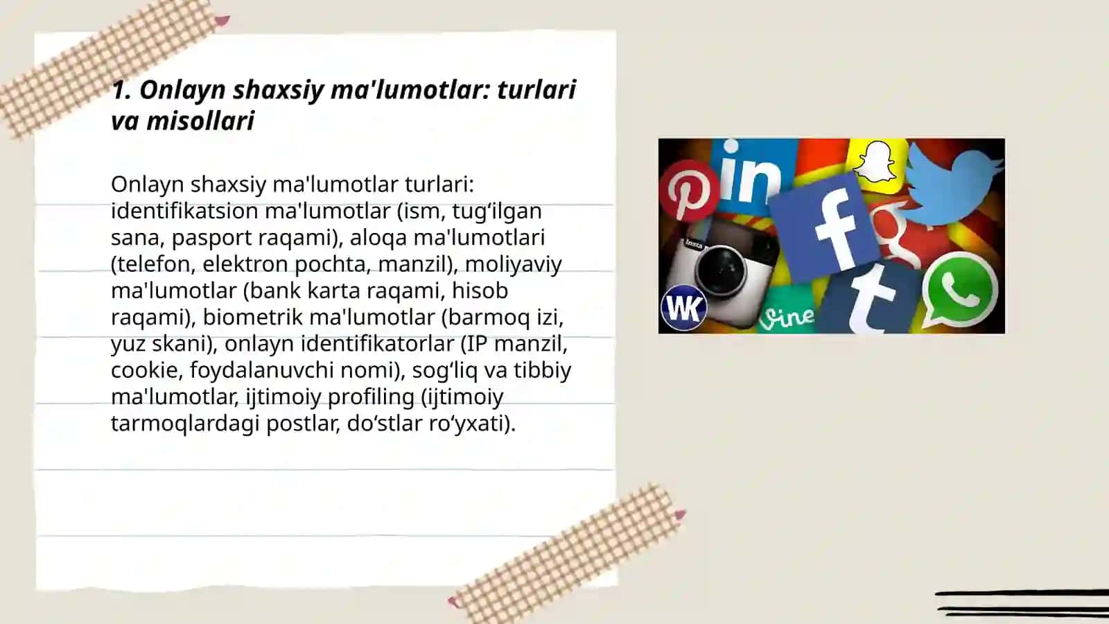 Onlayn shaxaiy malumotlar: xavf va himoya 3