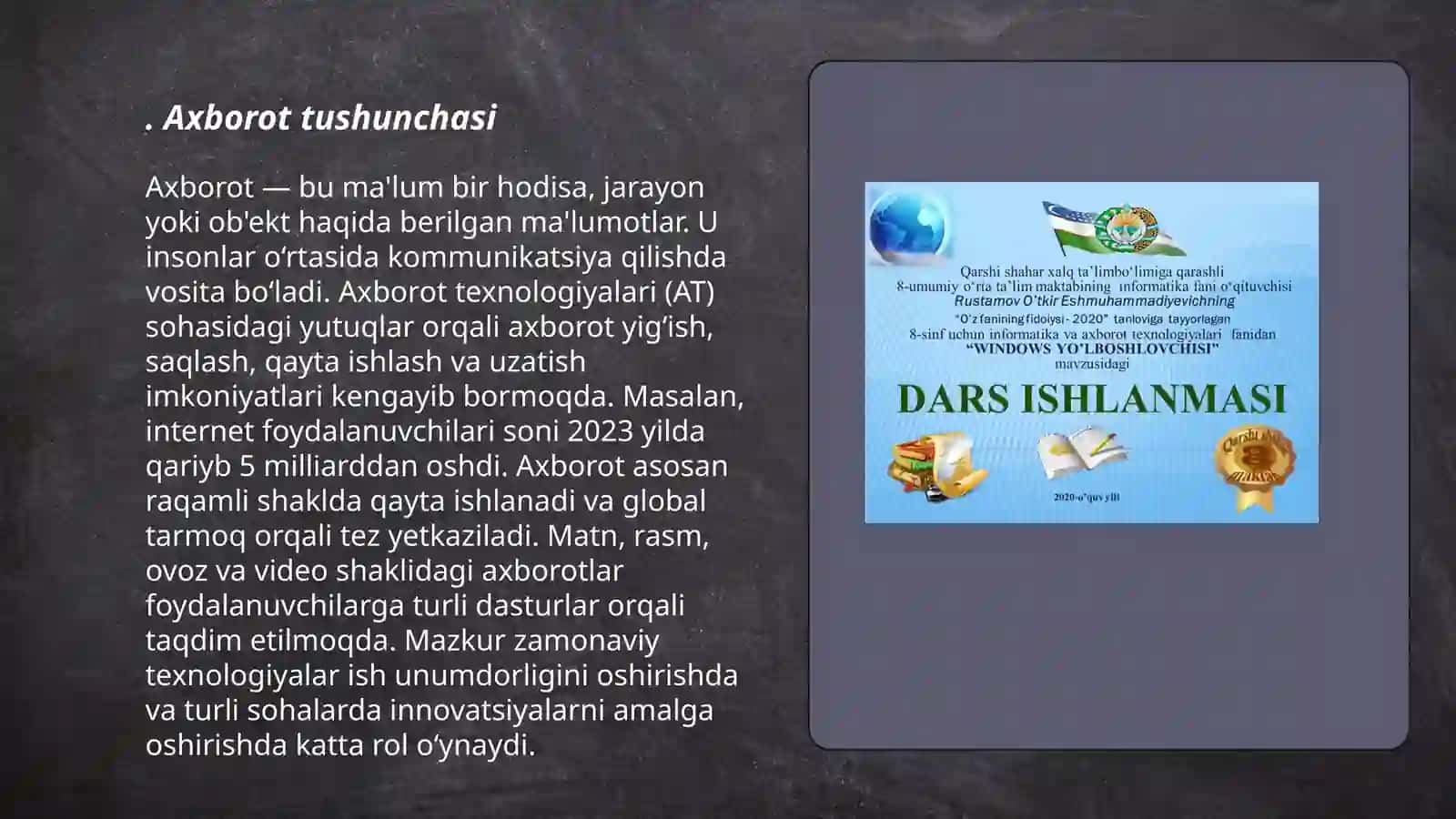 9-sinf informatika darsligidan tarqatma material 3
