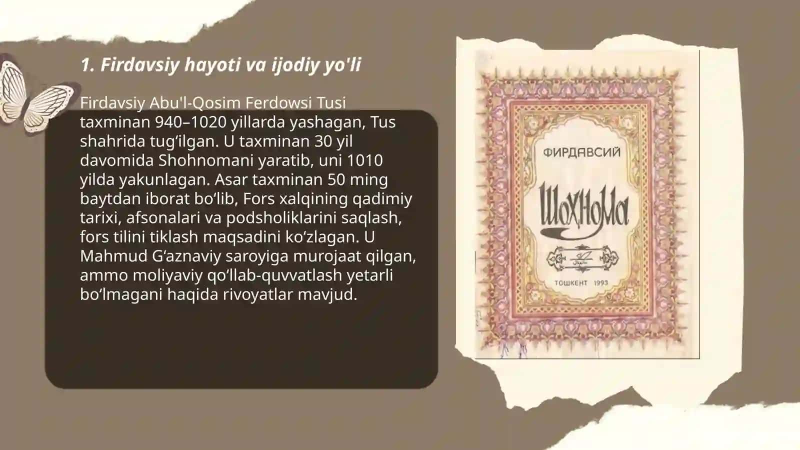 Firdavsiy va uning "Shohnoma"asari 3