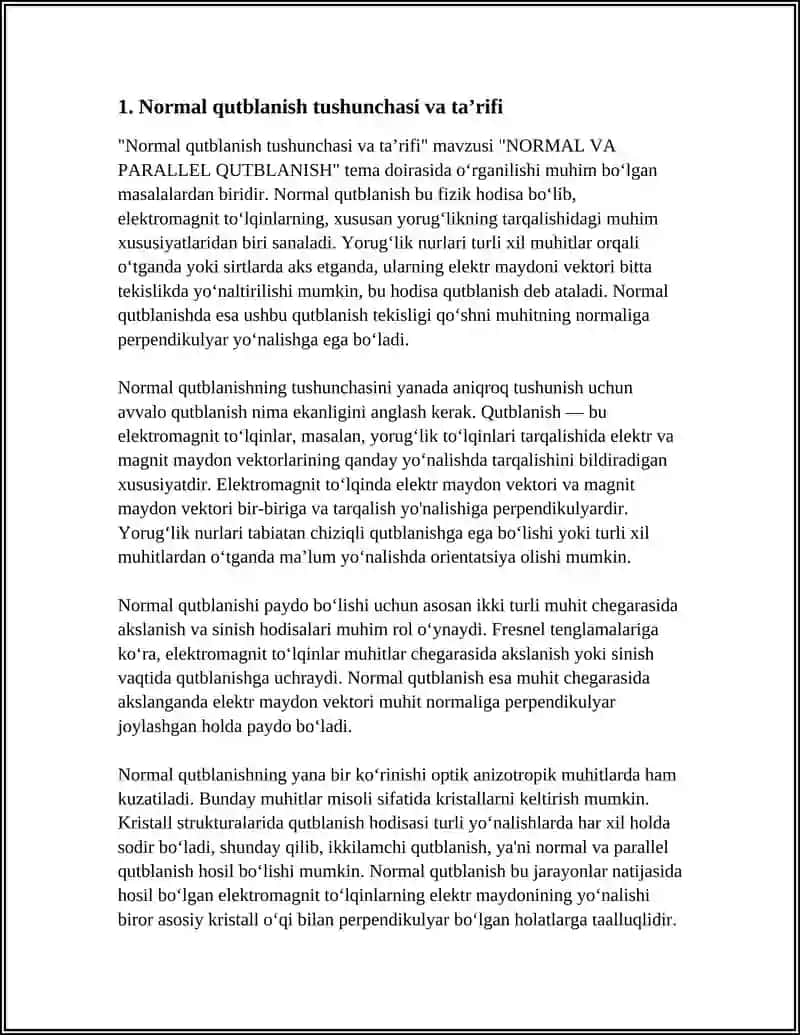 NORMAL VA PARALLEL QUTBLANISH 3
