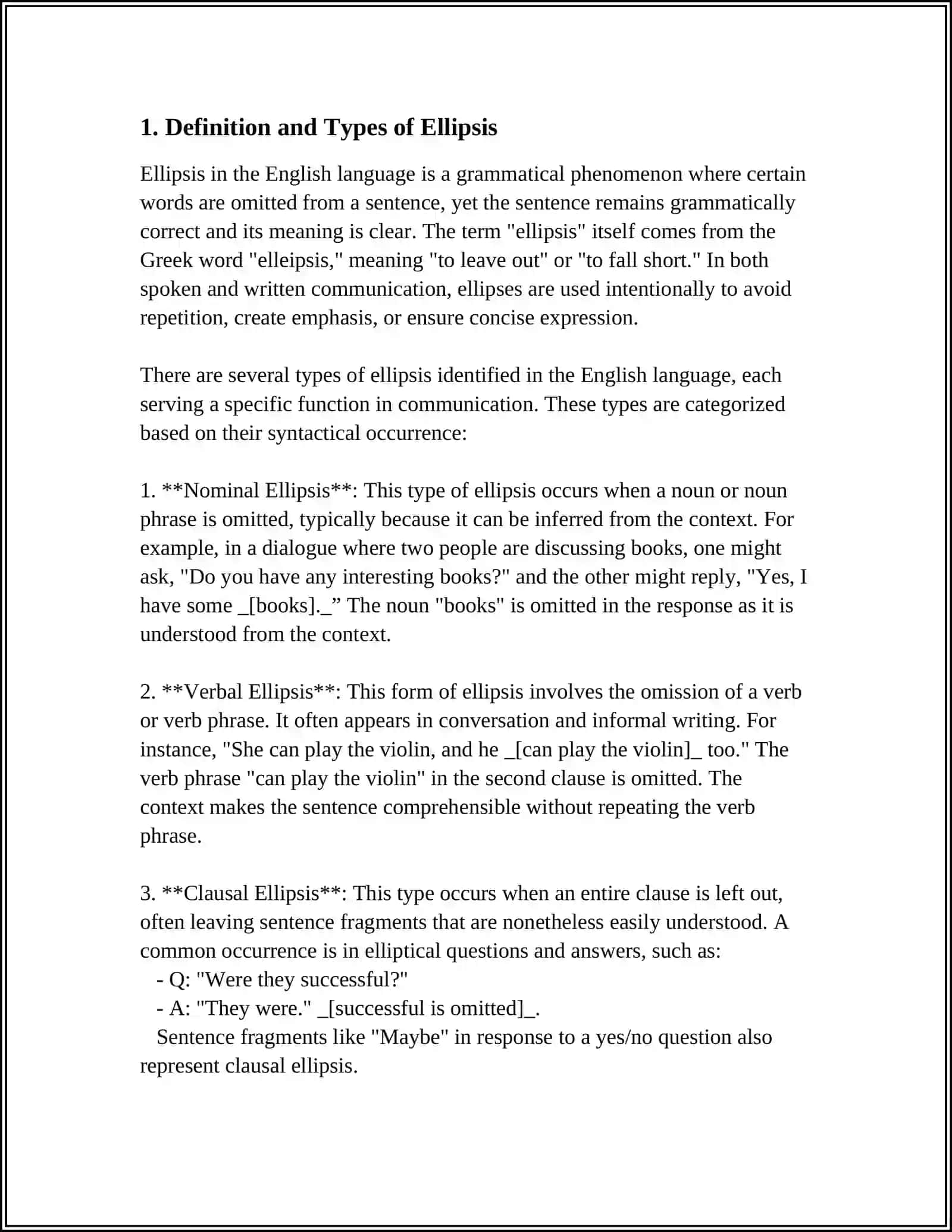 REFERAT Theme: ELLIPSIS, REPETITIONS AND SUBSTITUTIONS 3