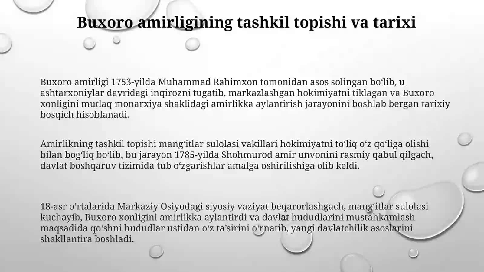 Buxoro amirligining tashkil topishi va mang‘itlar sulolasi 3