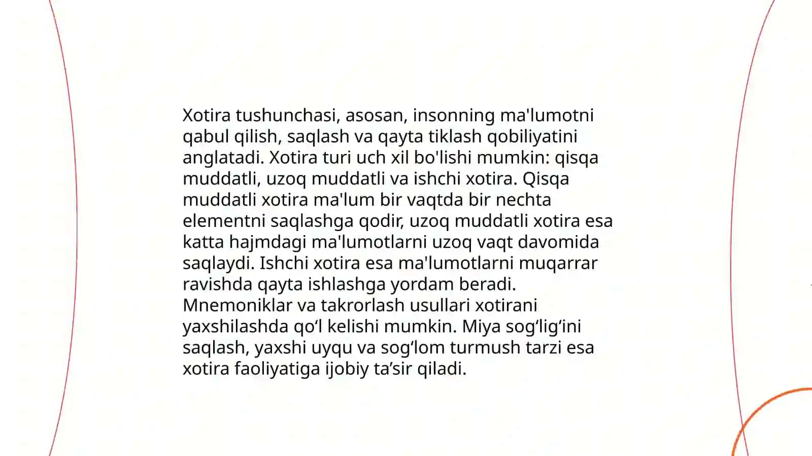 Xotira tushunchasi va uning nerv-fiziologik asosi 3