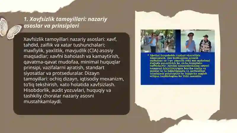 Хavfsizlikni ta’minlash tamоyillari va uslublarini tahlil qilish 3