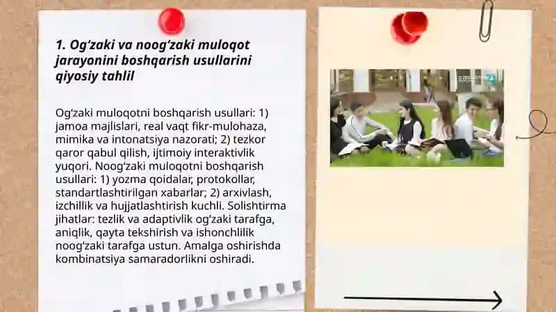 Muloqot jarayonini boshqarish usullarini qiyosiy tahlil 3