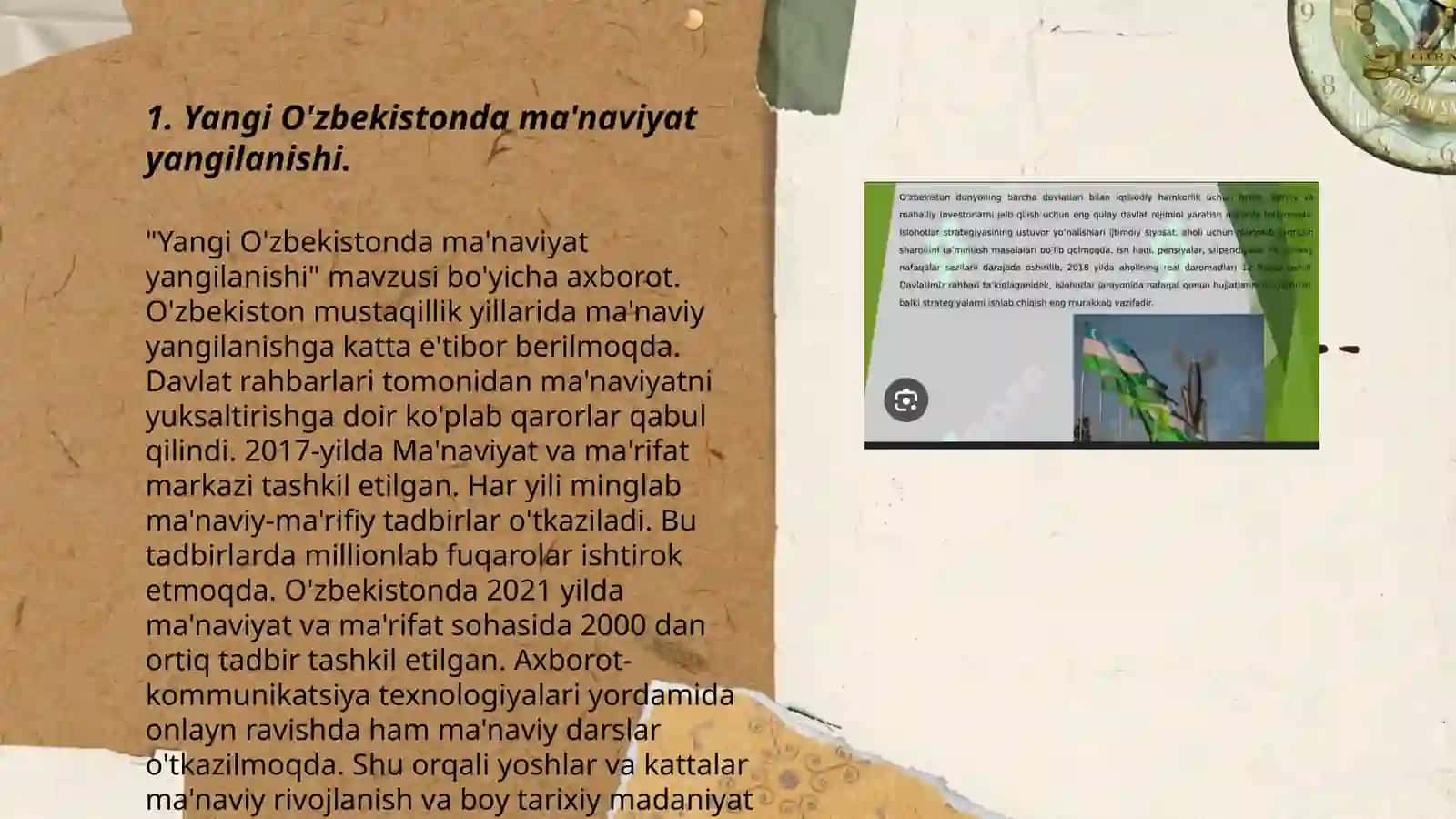 Yangi O'zbekistonda amalga oshirilayotgan ma'naviy o'zgarishlari 3