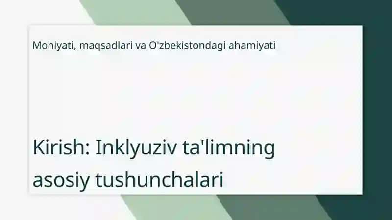 O’zbekistonda imkoniyati cheklangan bolalar uchun inklyuziv ta’lim 3