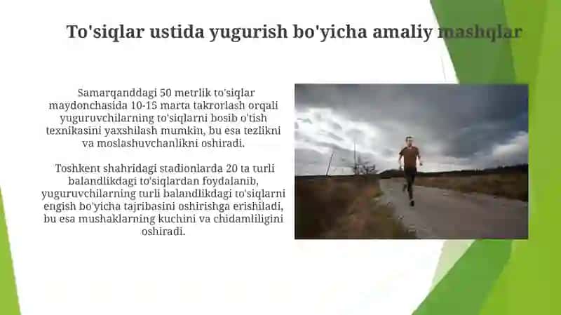 To'siqlar ustida yugurish bo'yicha amaliy mashqlar 3