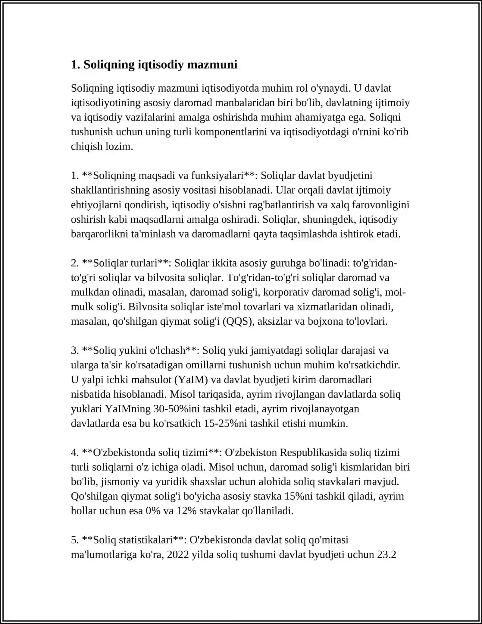 SOLIQLARNING IQTISODIY MOHIYATI,ZARURLIGI VA FUNKSIYALARI 3