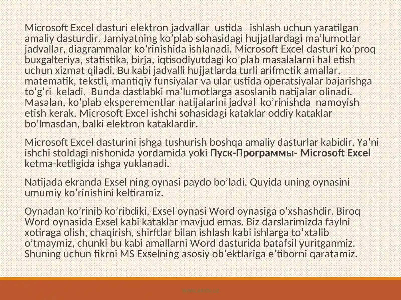 Microsoft Excel dasturi 3