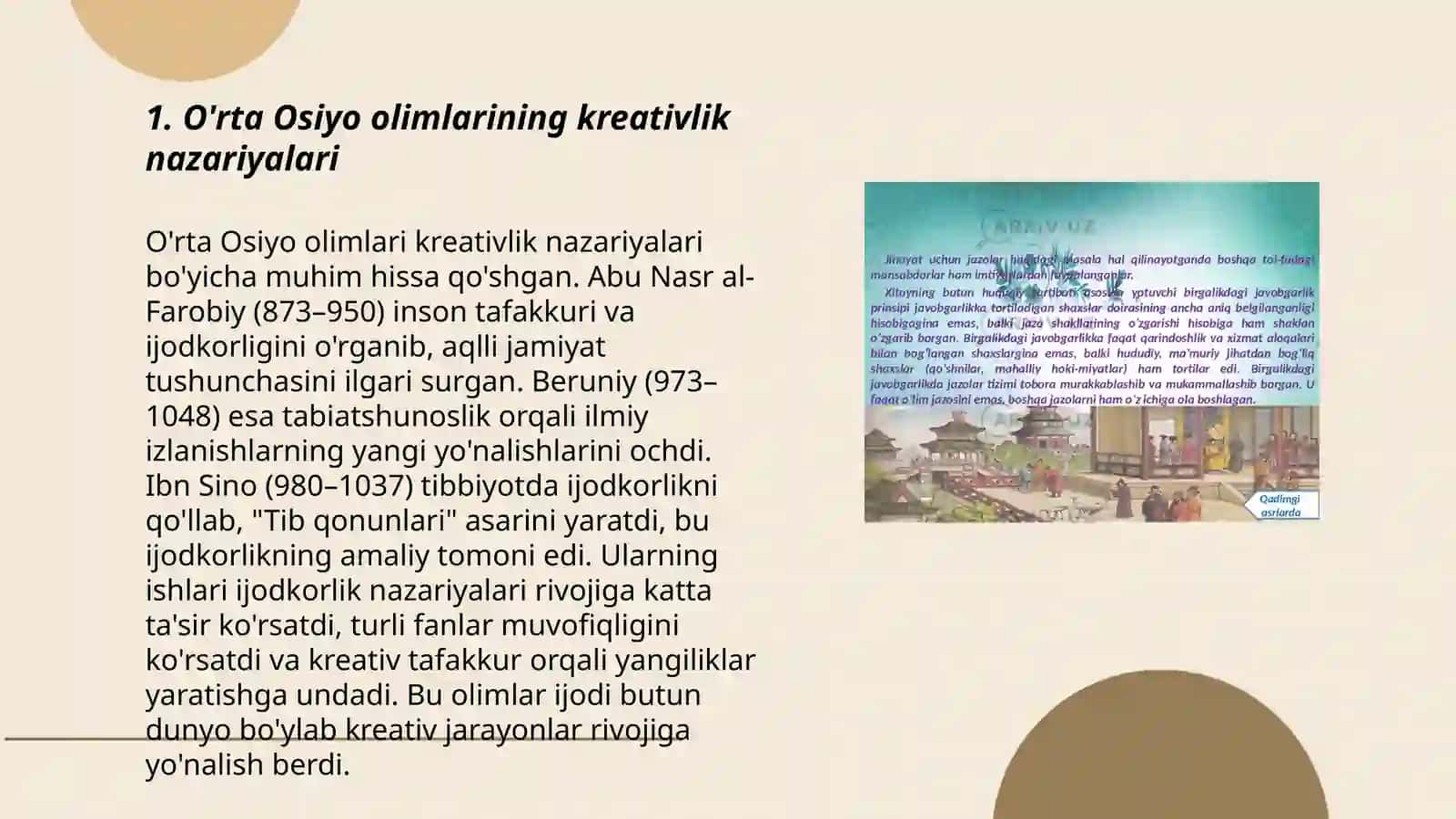 O'rta Osiyo yevropa va sharq olimlarining kreativlik bóyicha nazariyalari va metodikalari 3