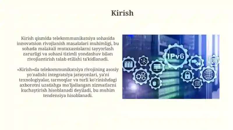 OSI va TCP/IP modellari, protokollar hamda IPv6 adreslash turlari 3