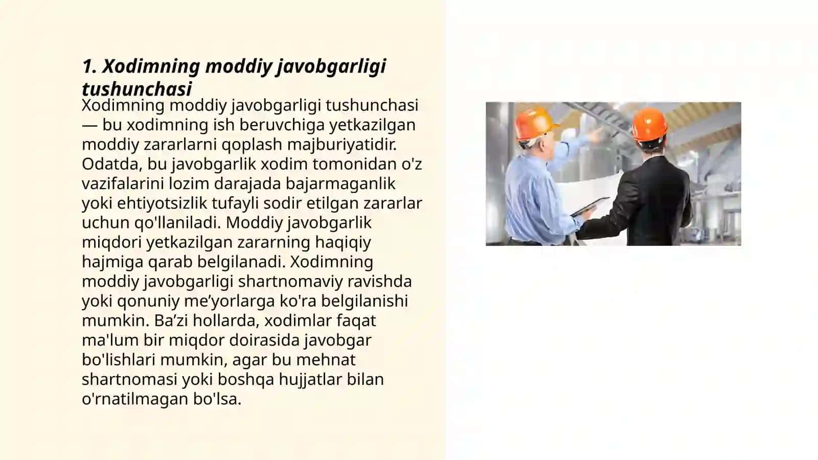 Xodim va ish beruvchi moddiy javobgarligining asosiy tamoyillari va ularning mazmuni 3