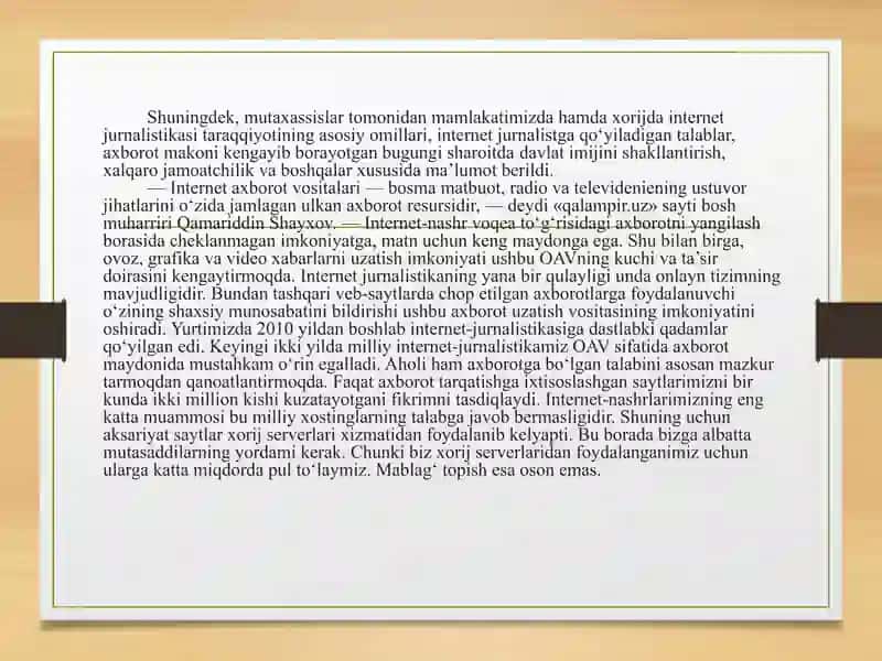 Internet jurnalistikasida kasb etikasi mavzusida. 3
