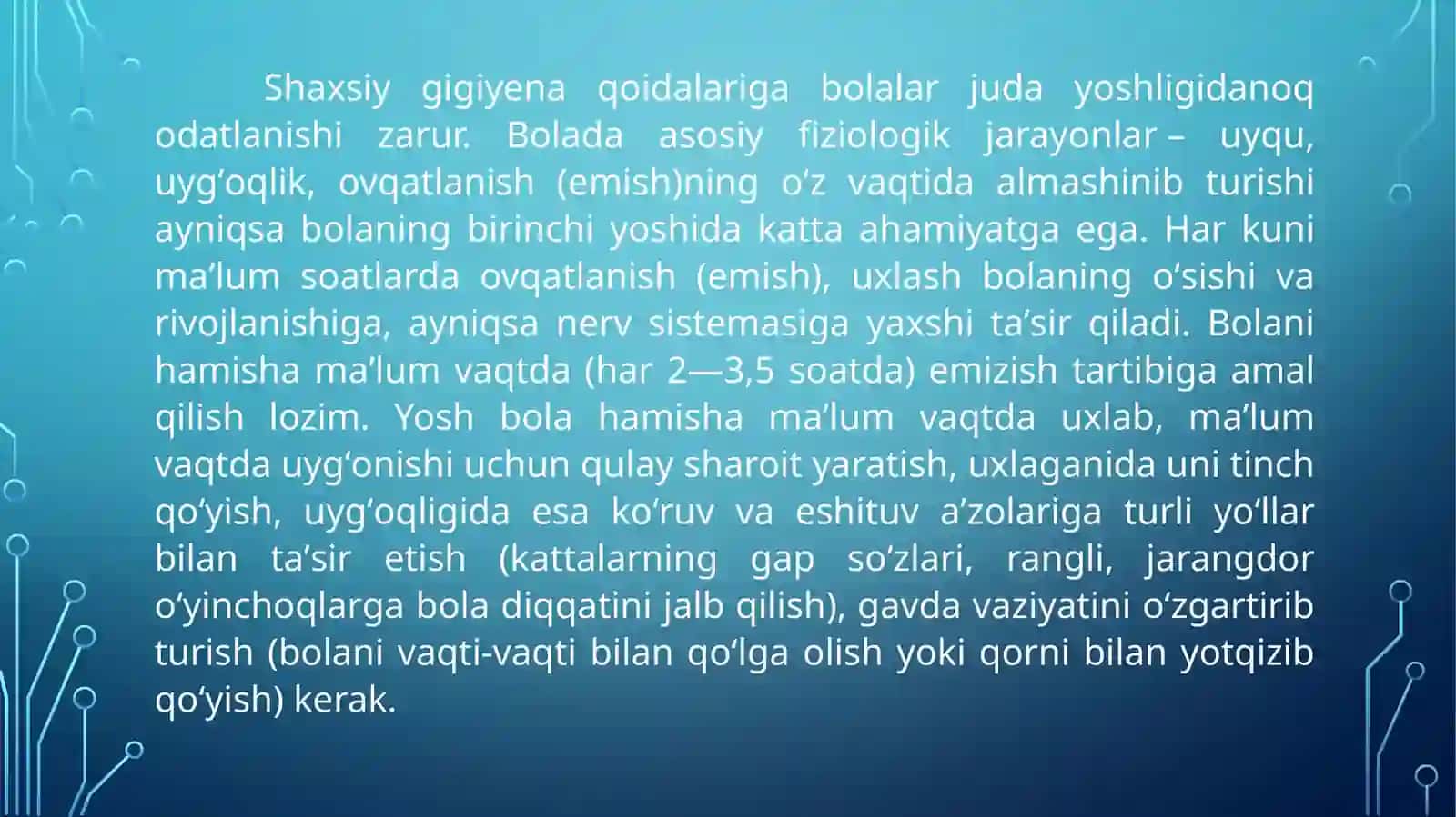Bolalar muassasalarini loyihalashtirish qurish va jihozlashga bo‘lgan gigiyenik talablar 3