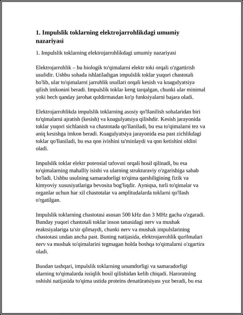 Elektrojarrohlikda Impulsli Toklarning Qollanishi 3