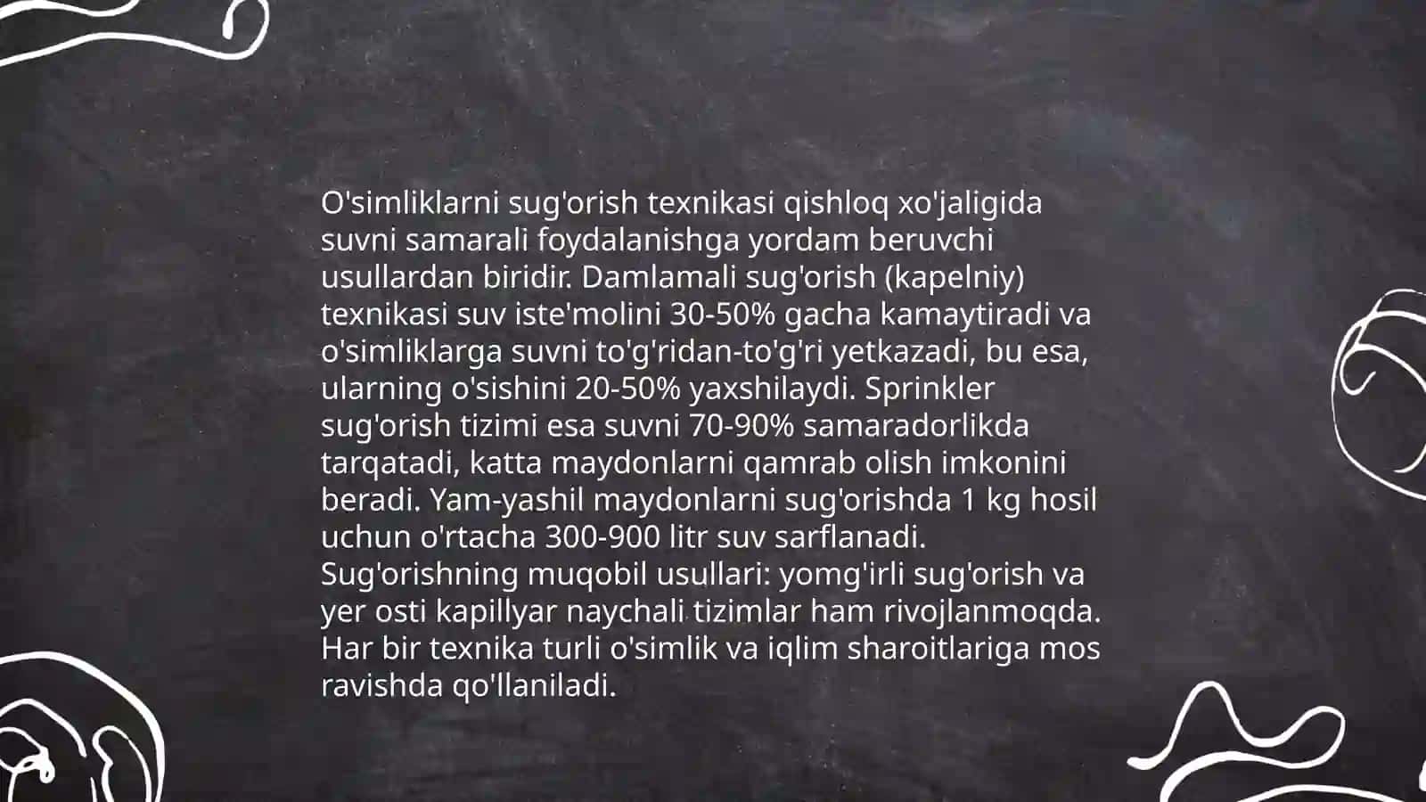 O'simliklarni Sug'orish Texnikasi 3