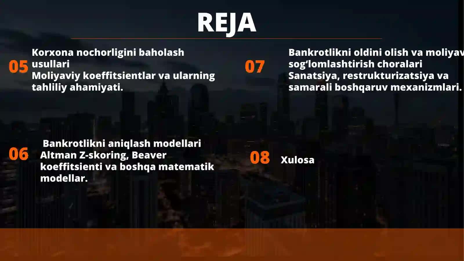 Korxonalar iqtisodiy nochorligini baholash va tahlil qilish 3