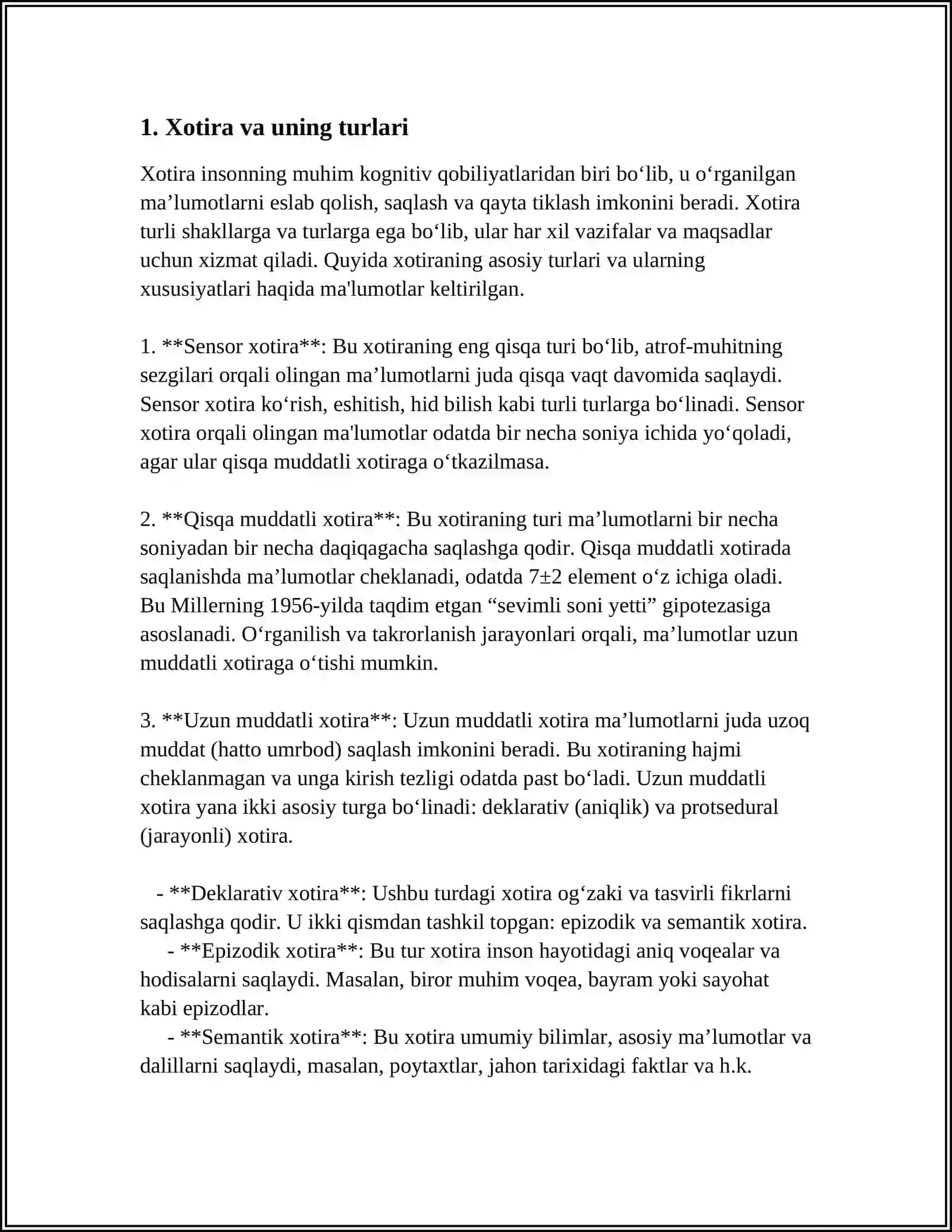 XOTIRA HAQIDA TUSHUNCHA VA UNING NERV FIZIOLOGIK ASOSI 3