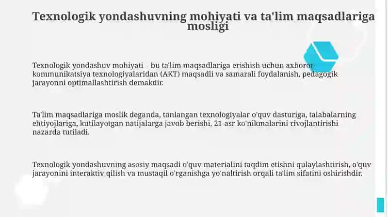Texnologik yondashuv 3
