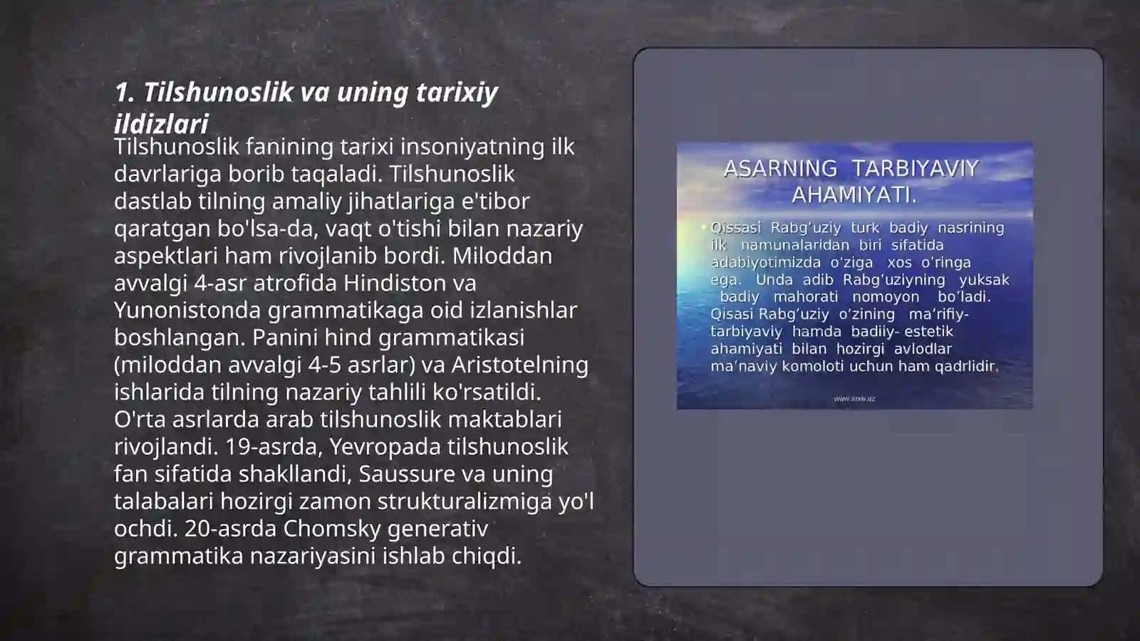 Tilshunoslik masalalarini o'rganishda tarixning ahamiyati 3