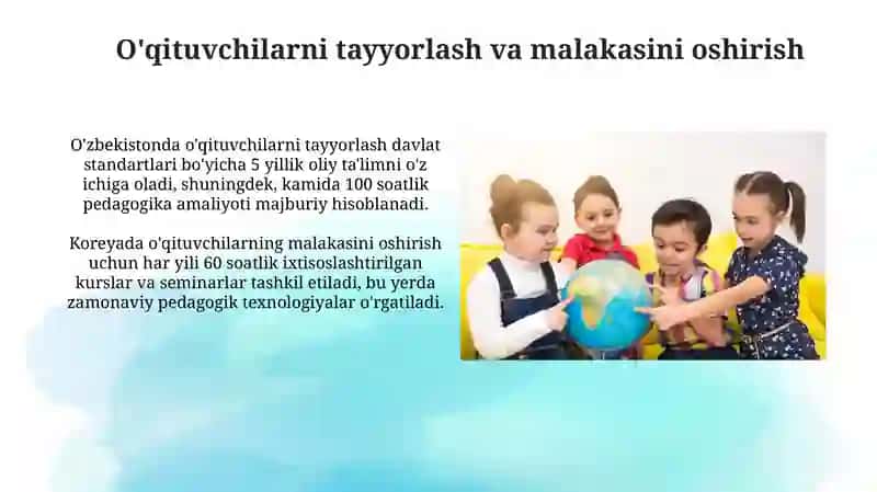 O'qituvchilarni tayyorlash va malakasini oshirish 3