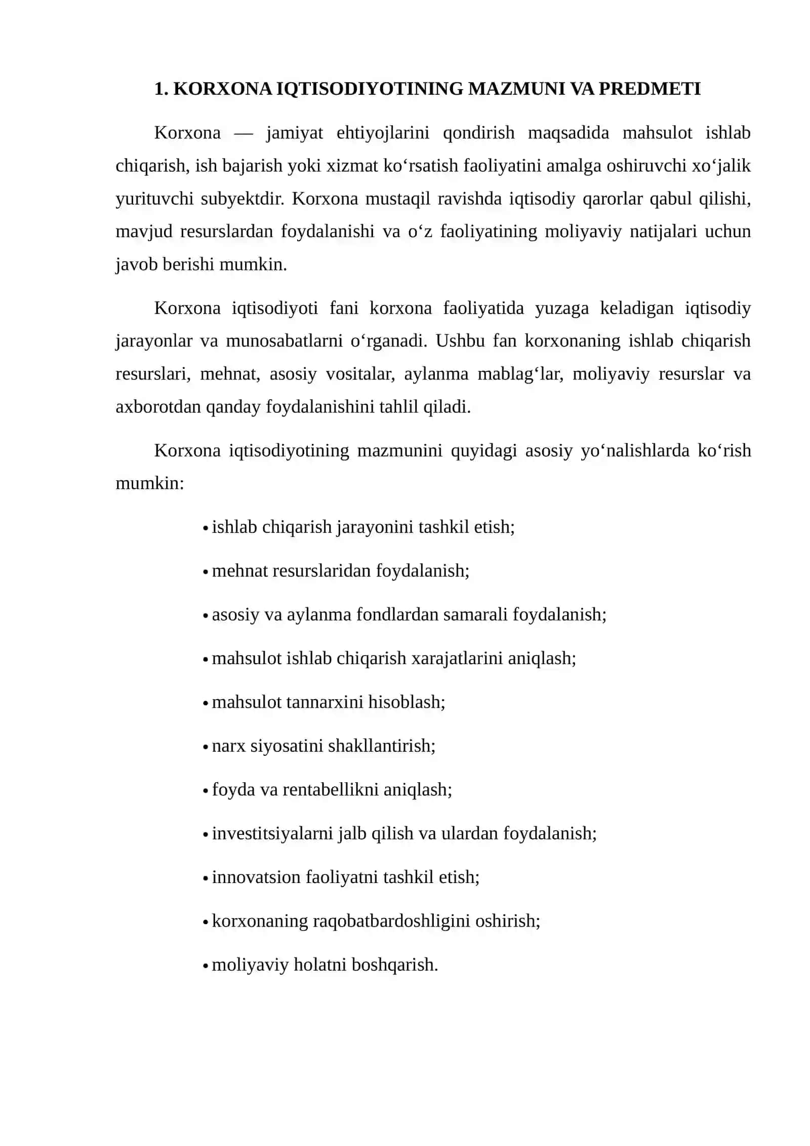 Bozor iqtisodiyoti sharoitida korxonalar faoliyatining iqtisodiy muammolari 3