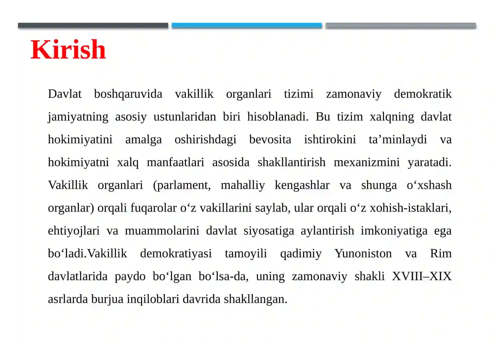 Davlat boshqaruvida vakillik organlari tizimi 3