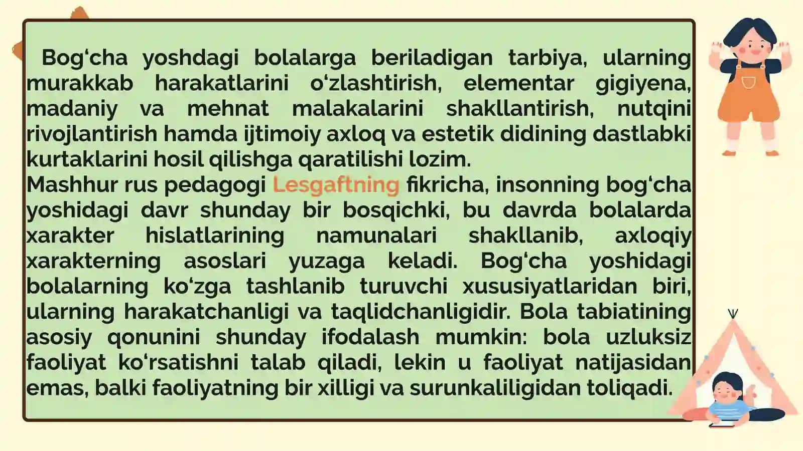 Maktabgacha yosh davri dapsixik rivojlanish xususiyatlari 3