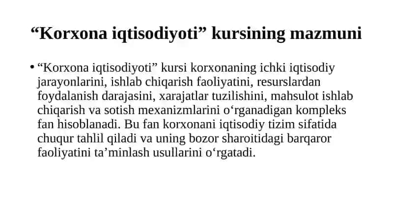 Korxona iqtisodiyoti kursi 3