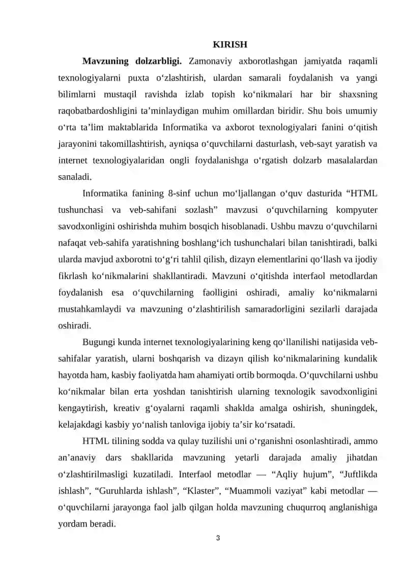 HTML tuhsunchasi va veb-sahifani sozlash 3