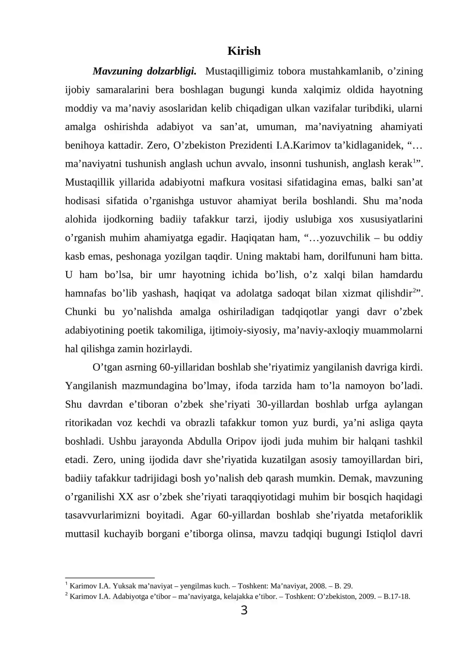 Poeziyada metaforaning o’rni (A. Oripov ijodi misolida) 3