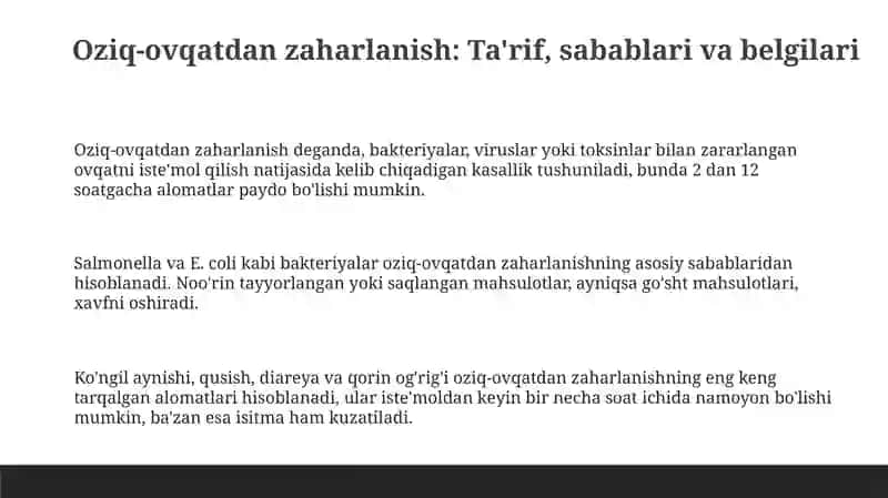 Oziq-ovqatdan zaharlanishlar va ularning profilaktikasi 3